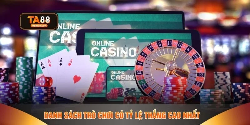 Danh sách trò chơi có tỷ lệ thắng cao nhất 