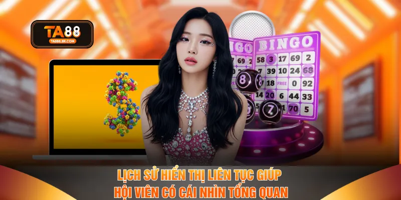 Lịch sử hiển thị liên tục giúp hội viên có cái nhìn tổng quan